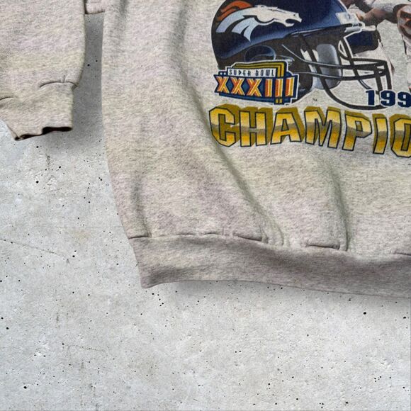 Vtg 1998 Denver Broncos AFC Champions Sweatshirt Sz XL Tultex Super Bowl XXXII - Picture 6 of 10